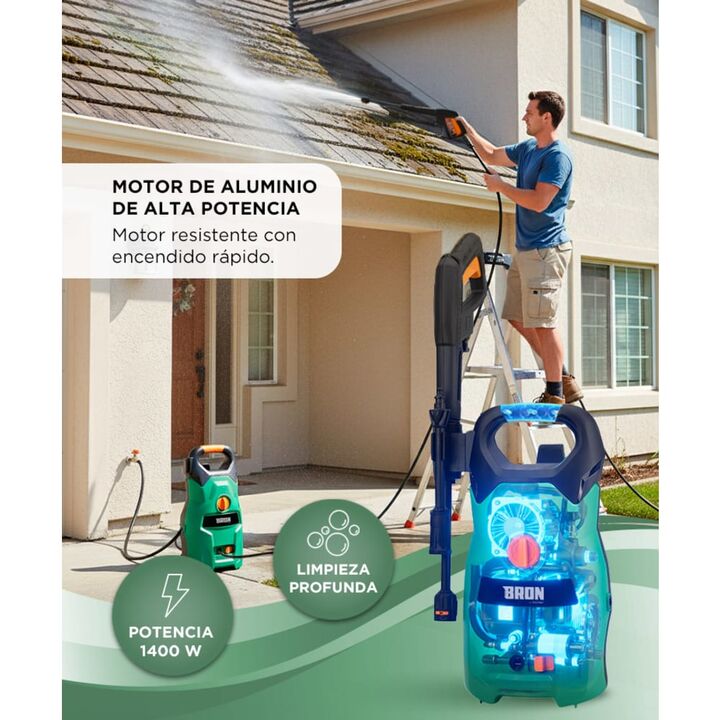 Hidrolavadora Bron By Gadnic Eléctrica 1400W Alta Presión Caudal 65Lmin Compacta - Vista 3
