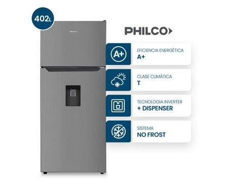 Heladera Top Mount Philco Inverter No Frost 402L Inox PHNT453XDI2