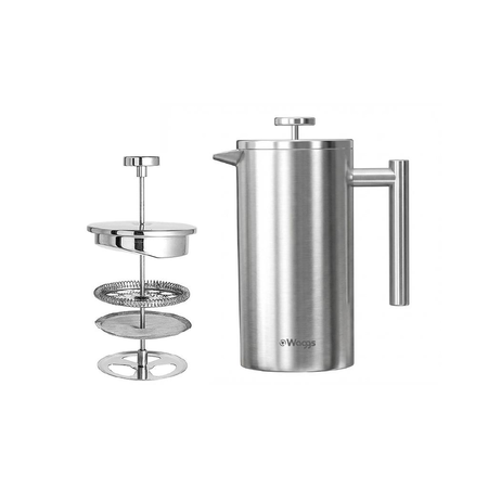 Cafetera Prensa Francesa Embolo Waggs Acero Inoxidable 350ml Plateado