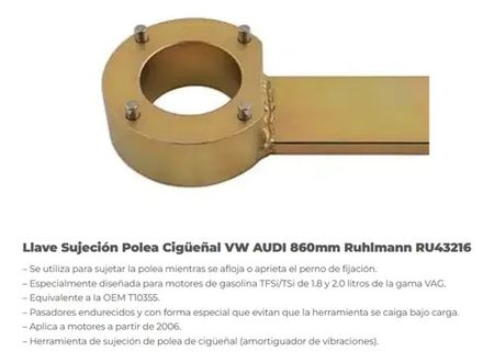 Llave Traba Cigüeñal Ruhlmann Volkswagen Audi TFSI 1.8 y 2.0