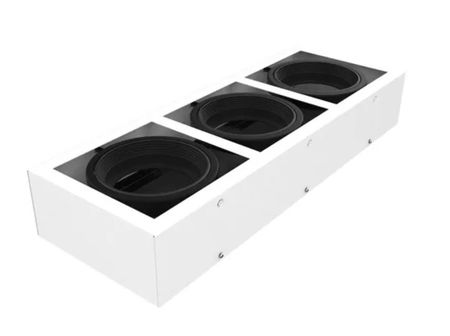Plafon Led Ar111 Box 3 Luces Gu10 Blanco