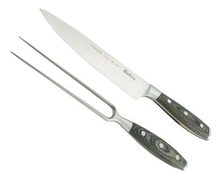 Set De Cuchillo Y Tenedor Para Parrilla Hudson Gris