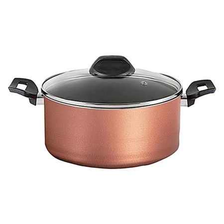 Cacerola C/Tapa De Vidrio Templado 24 Cm Cobre Brinox ( 7111/461)