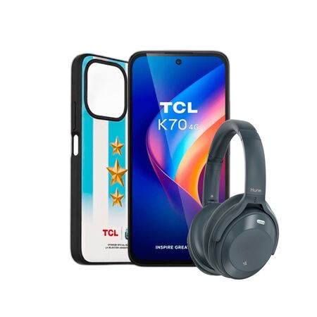 Combo TCL K70 12GB+128GB Midnight Black + Auriculares Vincha Hune ANC