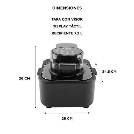 Freidora de Aire Future V7.2 Gadnic Tapa con Visor 7.2 litros