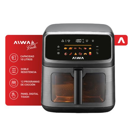 Freidora De Aire Digital Aiwa 10 Litros 2100W 12 Programas Y Panel Touch