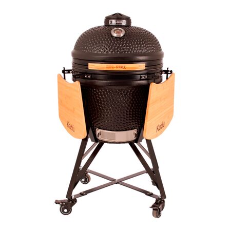 Parrilla Kamado Bbq Grill Kadu K23 Ahumador Ceramico Negro Mate