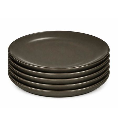 Set 6 Plato Playo 27 cm Cerámica Carol Qatar Gris Oscuro