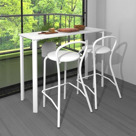 Banqueta Dielfe Milano Bml017 Set De 2 Blanco