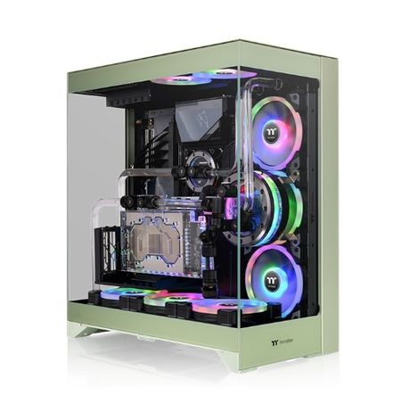 Gabinete TT CTE 550 Mid-Tower TG x3 Matcha Green