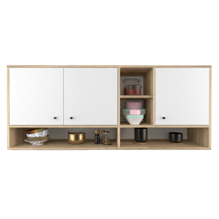 ALACENA MODERNA BLANCA DE 140 CM 3 PUERTAS JOUMELA