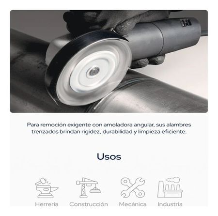Cepillo Bremen para Amoladora Circular 4 1/2 Pulgadas Trenzado