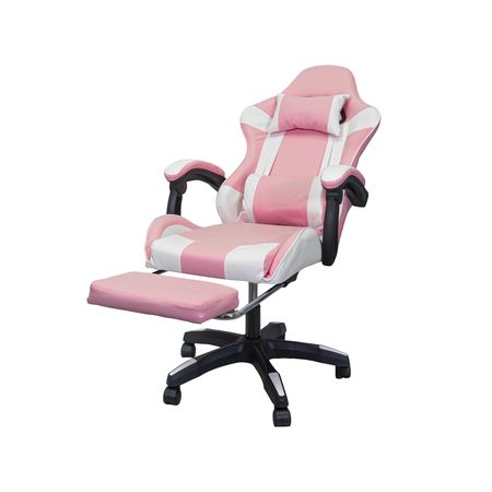 Silla Gamer T-GO Ergonómica Reclinable + Apoya Pies Color Rosa
