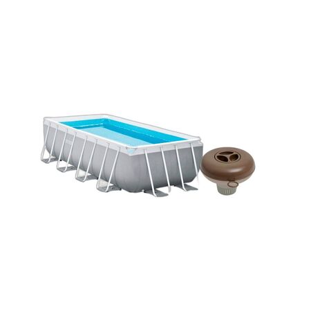 Combo Pileta Intex Prism Frame 10874L 488x244 + Boya Flotante Cloro