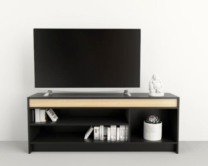 Mesa Tv Linea Home 1 Estante 1150 Negro/Olmo Tables - Vista 2