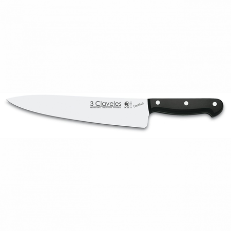 Cuchillo Cocinero 25 Cm Uniblock 3 Claveles 1162 Negro