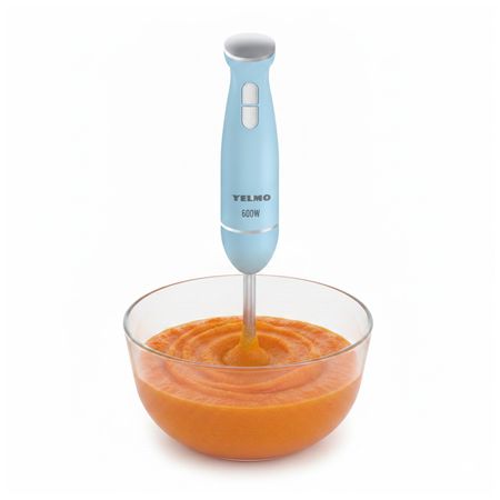 Licuadora De Mano Yelmo Lm-1551 600w Acero Inox. - Inoxidable/celeste