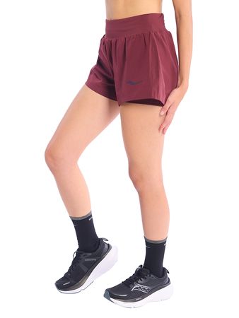 Short Saucony Outpace 2 In 1 Mujer Running Bordó