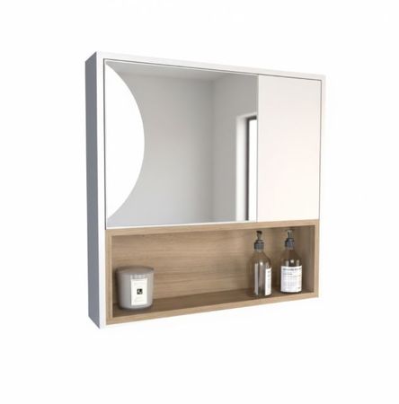 Botiquin Para Baño Moderno 2 puertas 1 Con Espejo Tables 3084 Olmo Blanco