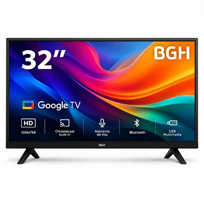 Combo Smart Tv 32" BGH B3226G5G Google TV + Soporte LCD Wall Mount 26" a 63" de Regalo - Vista 2