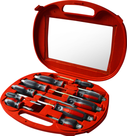 Set De 10 Desatornilladores Rojo