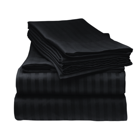 Sabanas Dobby 4 piezas cotton touch King Negro