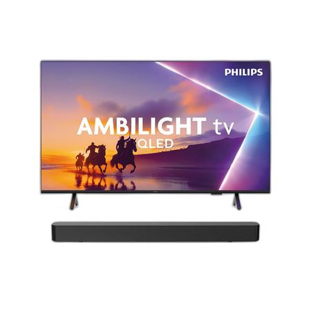 Combo Smart TV Philips 65" QLED 4K Ambilight + Barra de Sonido Philips 60W