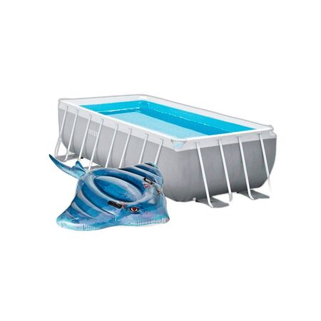 Combo Pileta Intex 10874L + Flotador Intex Mantarraya 188x145cm