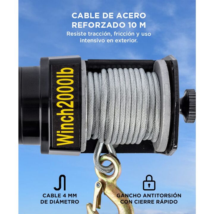 Aparejo Eléctrico Gadnic AP122000LB Portátil Remolque 900kg 10m - Vista 3