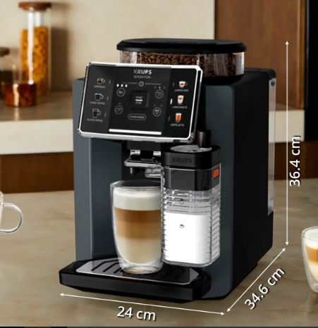 Cafetera Superautomática Krups Sensation Milk EA912 con Molinillo Jarra de Leche Milk Maestro 6 Bebidas Pantalla Táctil Negra - Vista 3