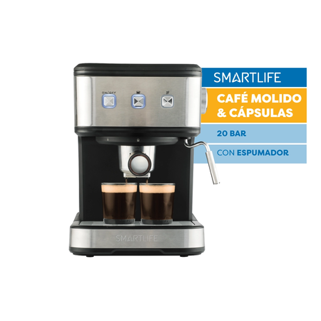 Cafetera Smartlife EC8501 Expresso 20B con Espumador