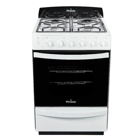 Cocina Florencia Blanca 56cm Luz Encendido Timer Reja de Fundición 5546