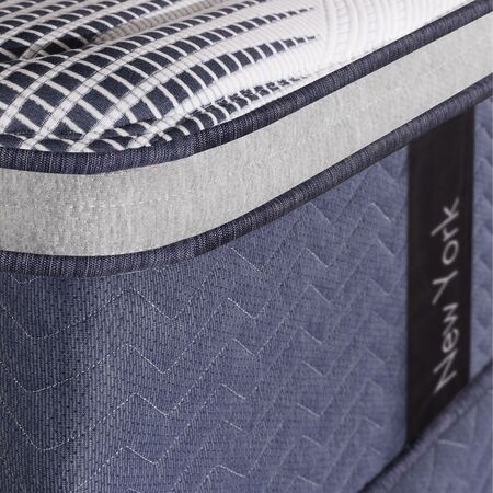Colchon y Sommier Serta New York Queen Size 150x190x35cm de Resortes Pocket con Europillow Visco Inteligente