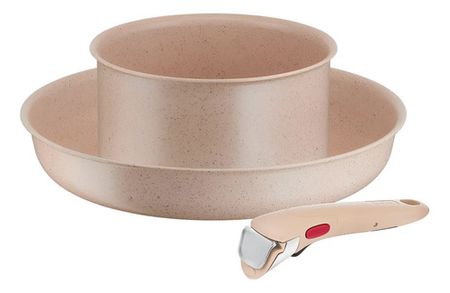 Set 3 Piezas Olla Sarten Tefal Ingenio Delight Mango Extraible
