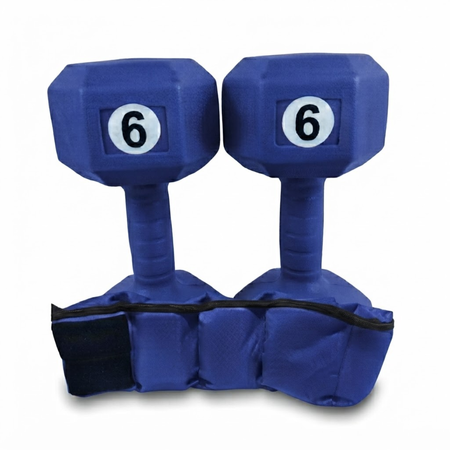 Combo Par de Mancuernas 6 kg + Par de Tobilleras 3 kg