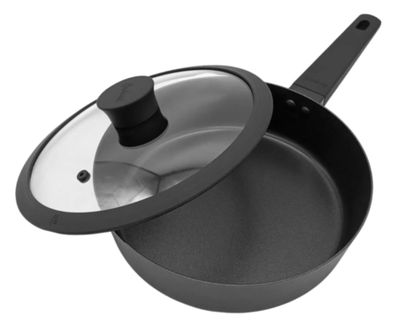 Sartén Profunda Antiadherente 24cm HUDSON con tapa de vidrio 