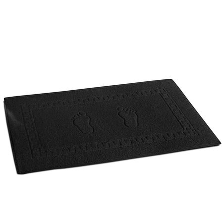 Toalla de pies para baño felpada 45 x 70 color Negro Espácity