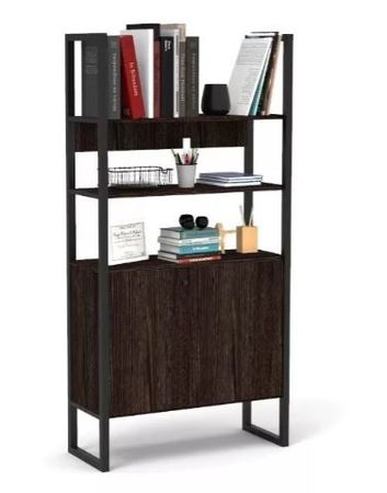 Biblioteca Steel Estructura Hierro 2 Puertas Dst22rt Roble Termo Delos