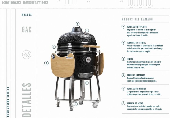 KAMADO ARGENTINO GRAN ASADOR CRIOLLO 23" - Vista 5
