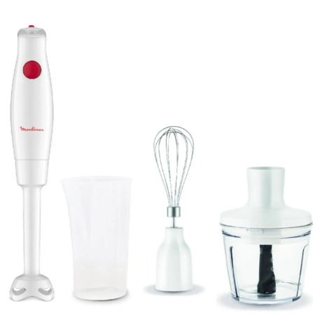LICUADORA DE MANO MOULINEX TURBOMIX PLUS PLASTIC FOOT CHOP WHITE 3 EN UNO 600W (DD12Z2A0)