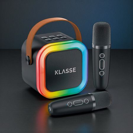 Parlante inalámbrico Bluetooth LED con micrófono Karaoke Klasse. (KS9002)