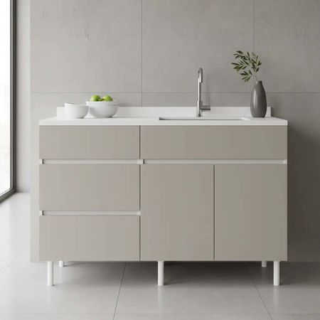 Bajomesada Livorno 1.20 M 2 Puertas 3 Cajones Beige Avellana