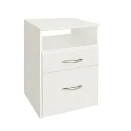 Mesa De Luz 1 Puerta 1 Cajón Platinum Blanco Veta