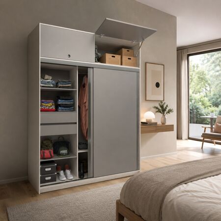 Placard Corredizo 1,79m. C|baulera  Polar|gris C. Tables