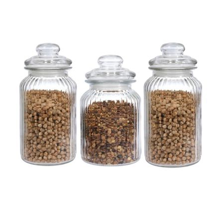 Frascos De Vidrio Set X 3  Vintage Hermético Caramelero 