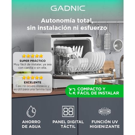 Lavavajillas De Mesada Gadnic Compacto 5 Cubiertos Eco