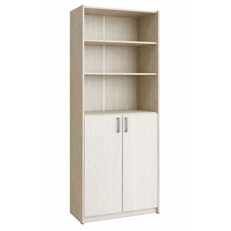 Biblioteca de Oficina Marfil con 5 Estantes y 2 Puertas Bajas Maximo