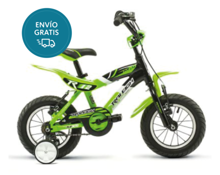 Bicicleta Raleigh MXR12 / Verde/Negro / Frenos V-Brake / Cuadro de aluminio / 1Vel. / Rodado 12"