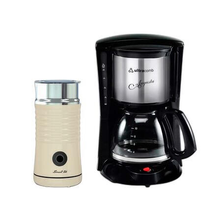 Combo Cafetera Filtro Ultracomb CA-2208 + Espumador Smart-tek MF850 Beige