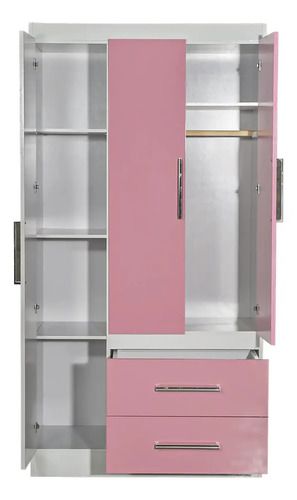 PLACARD MAXIMO INFANTIL 3PUERTAS 2CAJONES ROSA - Vista 2